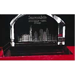 3-D Crystal Las Vegas Skyline in Arch Award w/Customization