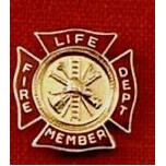 Fire Fighter Life Member Lapel Pin