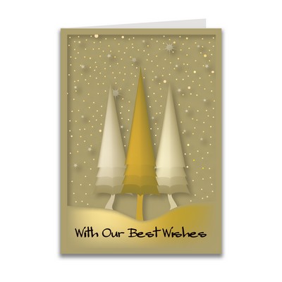 On Golden Trees Holiday Greeting Card