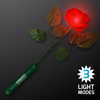 Imprinted Red LED Rose - Domestic Imprint