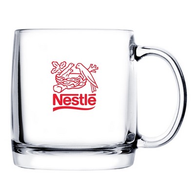 13 Oz. Glass Coffee Mug (Deep Etch)