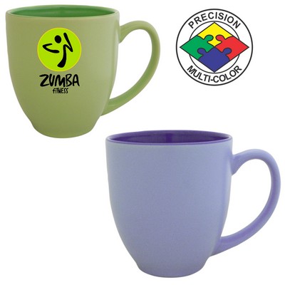 14.5 Oz. Powder/Royal Blue Bistro Mug - Dishwasher Resistant - Precision Spot Color