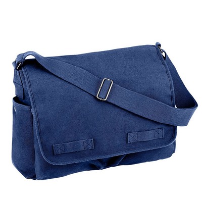 Navy Blue Vintage Classic Messenger Bag