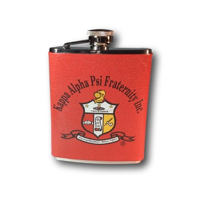 Genuine Leather Covered Stainless Steel 6 Oz. Flask (4 Color)