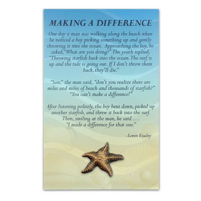 Starfish Pin with Presentation Card