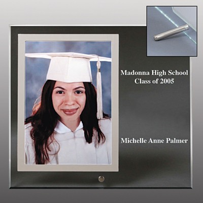 4"x6" Vertical Glass Photo Frame with Silver Border