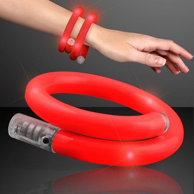 Red Flash LED Wrap-Around Tube Bracelets - BLANK