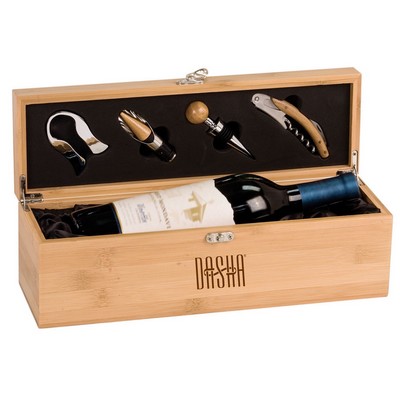 Bamboo Single Wine Presentation Box with Tools