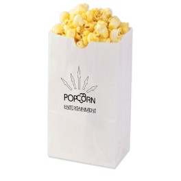 3 Lb. White Kraft Popcorn Bag 1C1S (4.75"x2.8"x8.8")