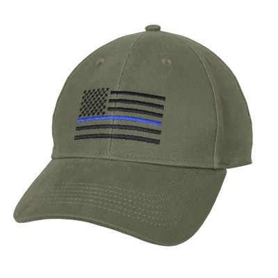 Olive Drab Thin Blue Line Flag Low Profile Cap