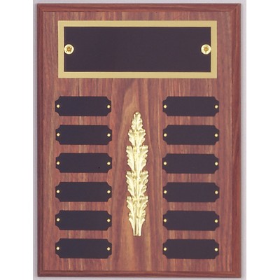 Walnut Perpetual Plaque,9 x 12", 12 plates