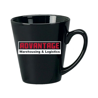 12 Oz. Vitrified Funnel Mug -Black