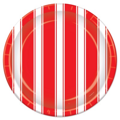 Red & White Stripes Plates