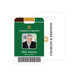 Full Color Vertical ID Badges (Double Sided w/Slot)