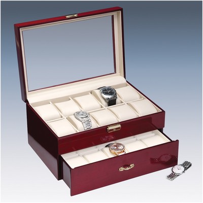 Rosewood Glass Top Watch Display Case