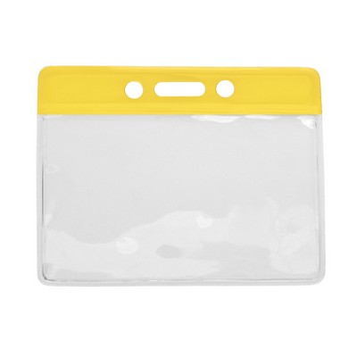 Vinyl Horizontal Top Load Badge Holder(3.69"x 3.25")(Yellow)