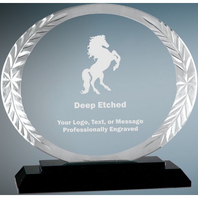 5 3/4" Medium Oval Accent Glass Award