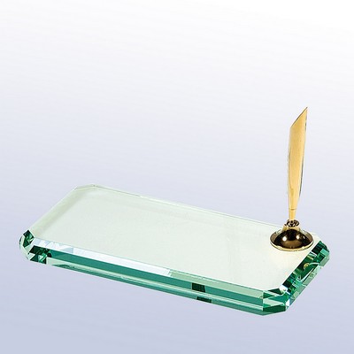 Jade Glass Beveled Edge Single Pen Set