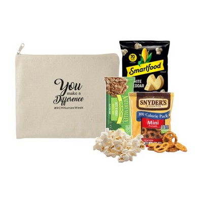 Organic Zipper Travel Pouch with Snacks