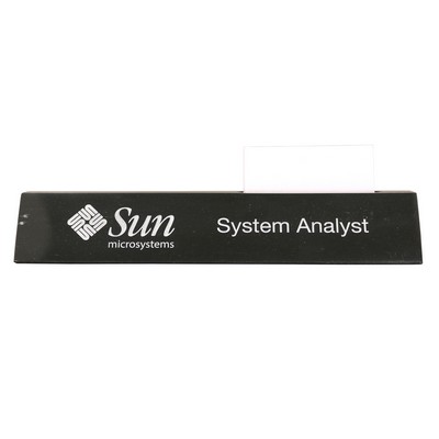 Jet Black Marble Rectangular Name Plate w/Card Holder (10½"x2"x2")