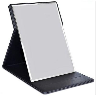 PU Leather Covered Folding Makeup Mirror