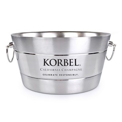 BREKX Anchored Ribbed Stainless Steel Beverage Tub