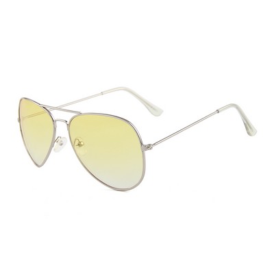 Sunglasses - Yellow Gradient Lenses - Silver Frames