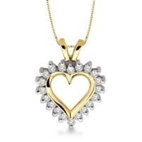 Jilco Inc. 0.25 TWT Yellow Gold Diamond Heart Necklace