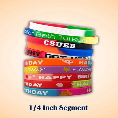 Segmented Silicone Wristband - 1/4" band