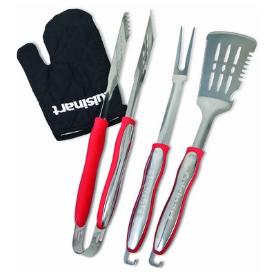 Cuisinart Outdoors Grilling Tool Set with Grill Glove, Red