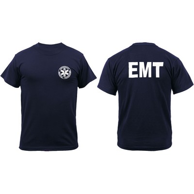 Navy Blue EMT Cotton T-Shirt w/Guard Logo