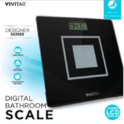 Vivitar® Black Designer Bathroom Digital Scale