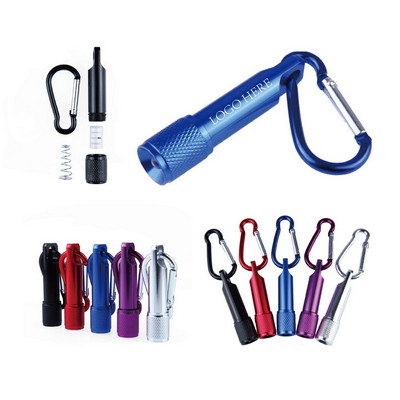 Mini flashlight carabiner keychain