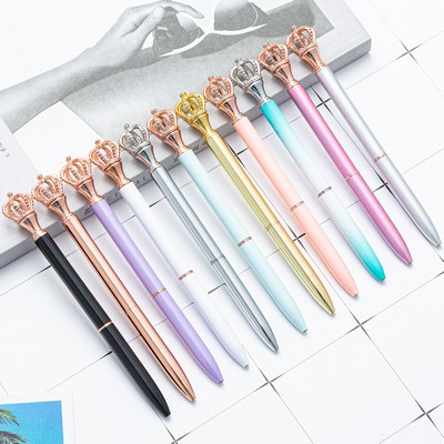 Round Crown Diamond Metal Pen