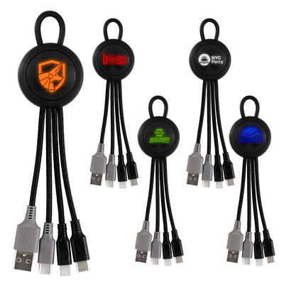 Color Light Up Loop Dual Input 3-in-1 Charging Cable