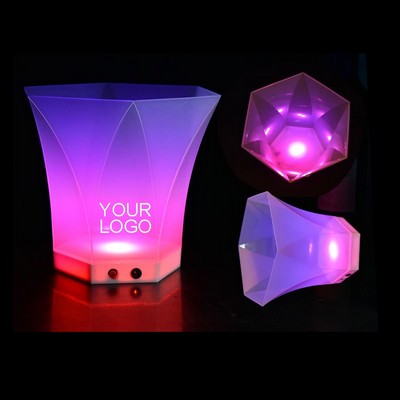 6 Liter PP LED Hexagonal Ice Bucket - Battery Powered