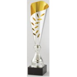 18" Assembled Silver/Gold Cup Award w/Leaf Cutouts