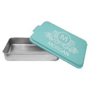 Aluminum Cake Pan w/Teal Lid