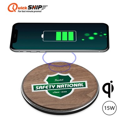 Chayes Walnut 15W Qi Wireless Charger-15W wireless charger