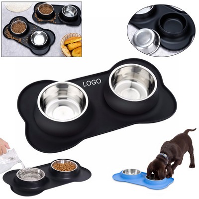 Stainless Steel Double Pet Bowl