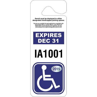 .015" Giant White Polyethylene Hang Tag Parking Permit