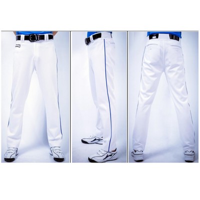 Premium Full Length Solid Color Baseball Pants w/ Piping - South Korea Silk - Men, Women, Kids