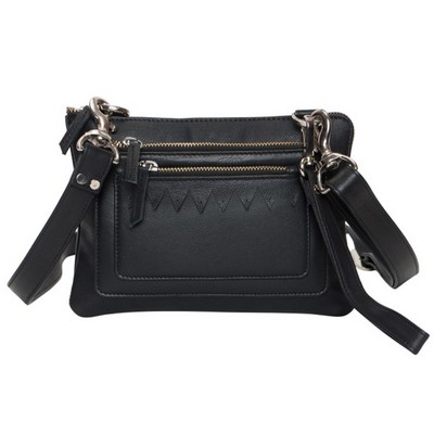 Ashlin® Designer Dimitra Midnight Black Unisex Crossbody Bag