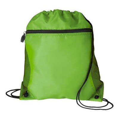 Mesh Pocket Drawstring Backpack - Printed (Colors)