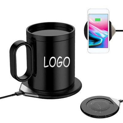 12oz Ceramic Mug with Thermostatic Heating and Wireless Charging Coaster