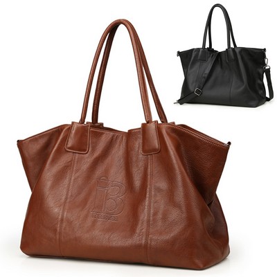 Soft Genuine Leather Top-handle Purse for Women