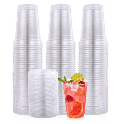 16Oz Crystal Clear Pet Cup With Lid