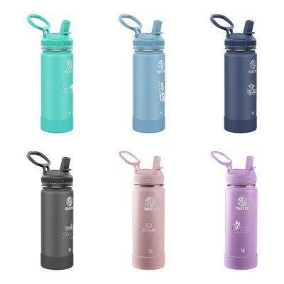 Takeya® 18 oz. Water Bottle with Actives Straw Lid™, Laser, Premium