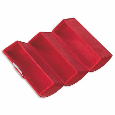 Red Leather 3 Sunglass Carry Storage