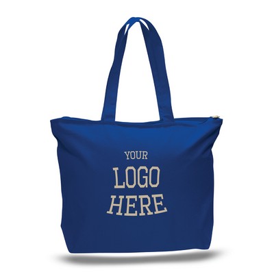 Jumbo Canvas Zipper Tote